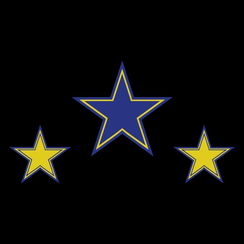 Abstract Star Patterns in Yellow and Blue