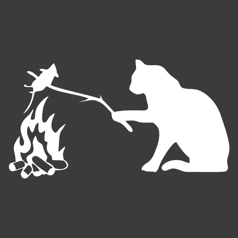 Silent Observer Cat by Campfire