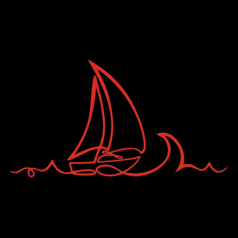 Skizze eines roten Bootes