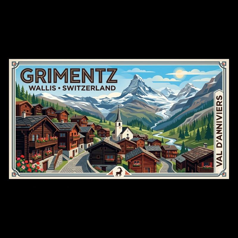 Grimentz Alpenpanorama Poster