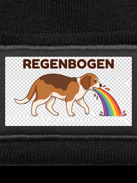 Beagle mit Regenbogenstrahl
