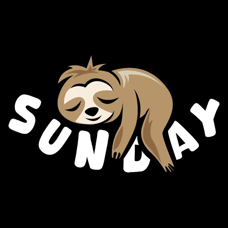 Sunday Faultier comic lustig Sonntagsshirt Symbol