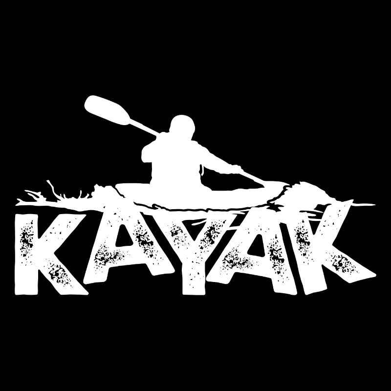 Aventure Silhouette Kayak Sur Texte En Gras
