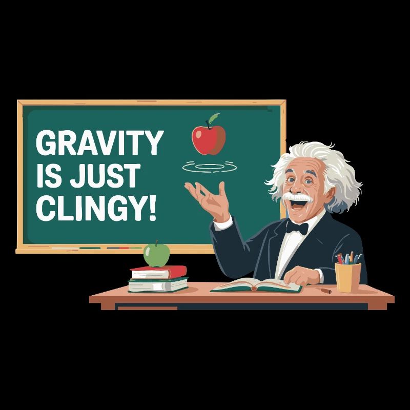 Lustiges Physik-Design – Gravity is just clingy