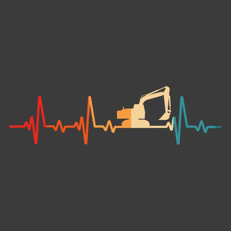 Retro Excavator Excavator Driver Construction Site