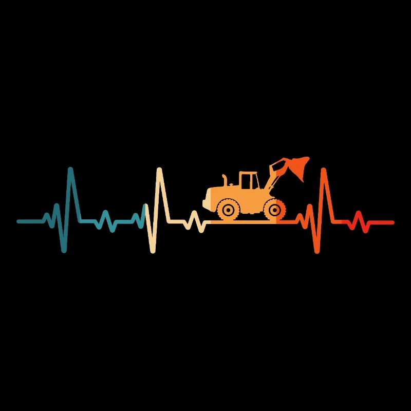 Wheel Loader Driver Heartbeat Retro Wheel Loader