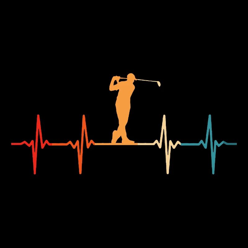 Retro Golf Golfing Heart Strike Golfer