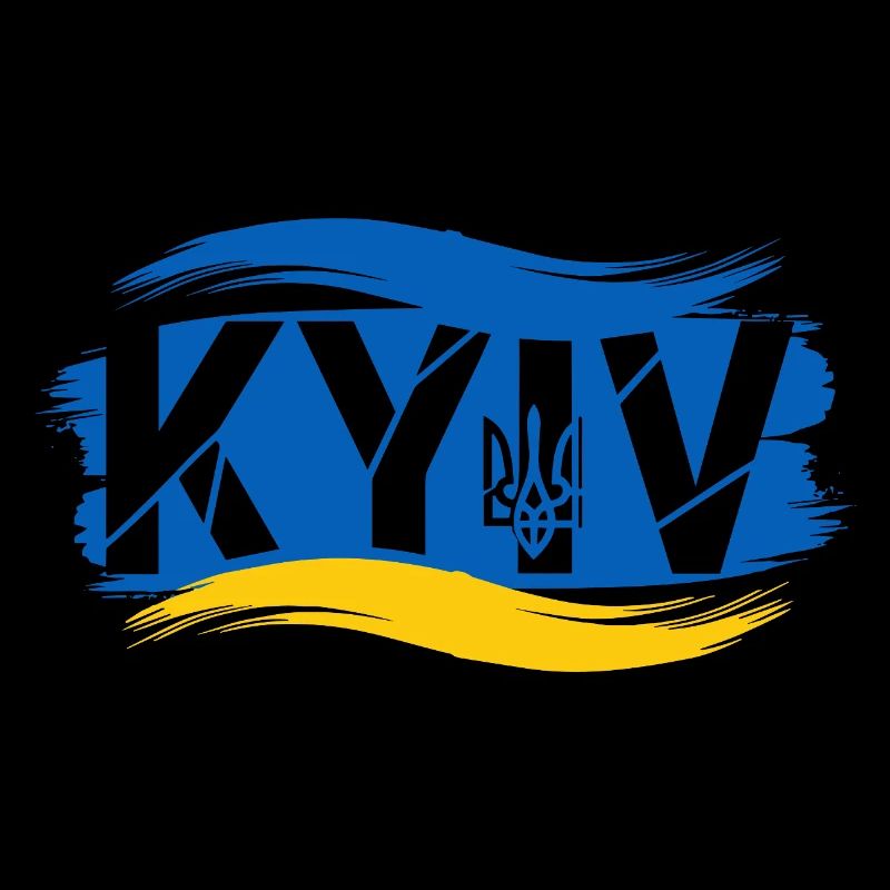 Ukrainian Trident and Flag Abstract Design