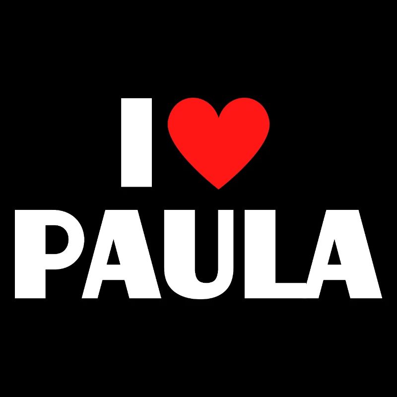 I Love Paula Red Heart Retro Statement
