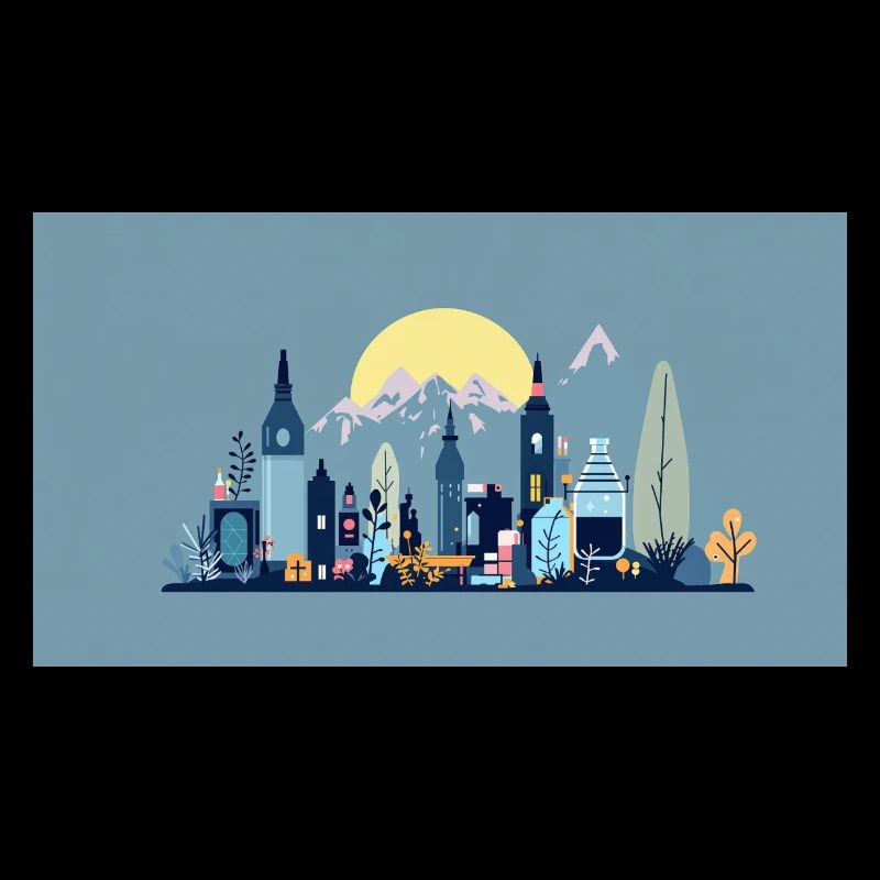 Sonnenstadt Skyline Illustration