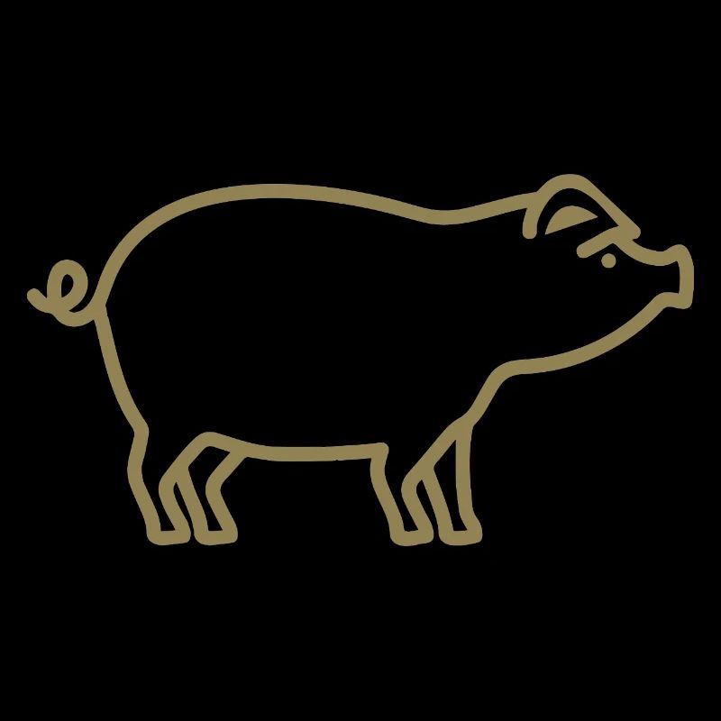 Süßes Schwein Silhouette Minimalistischer Bauer