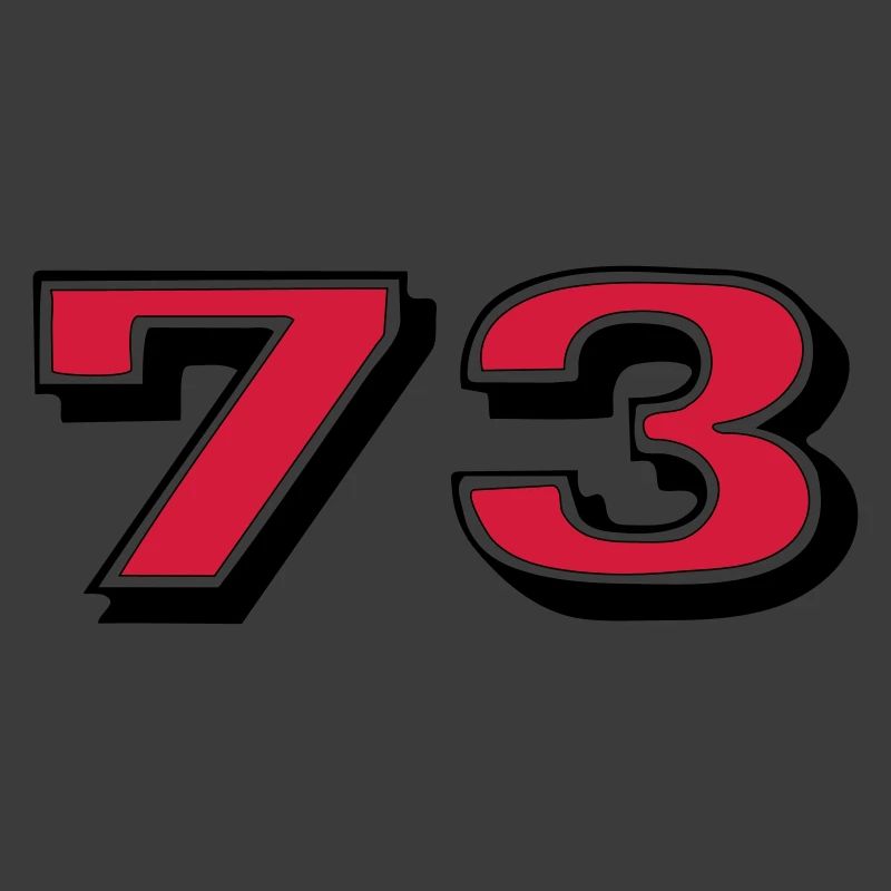 Rote 73 auf Schwarz