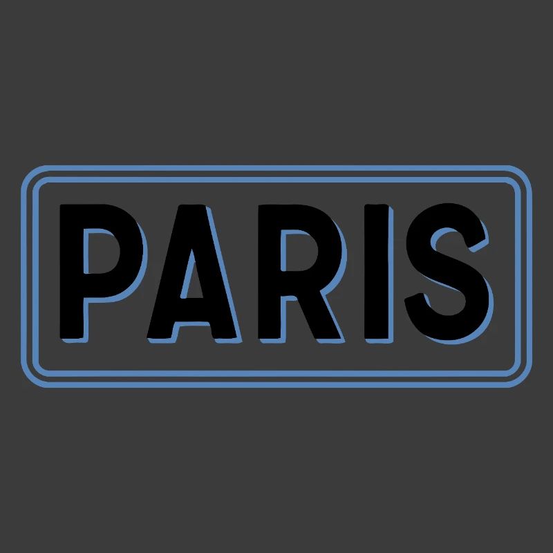 Paris in linearblauer Silhouette