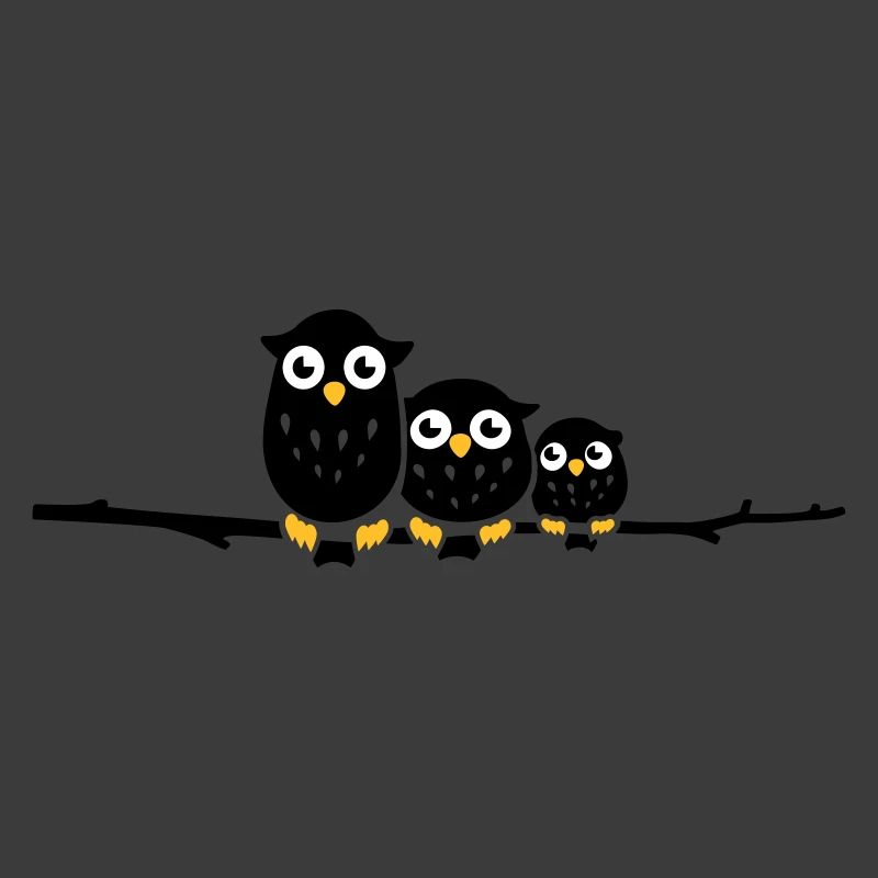 drei Eulen auf einem Ast