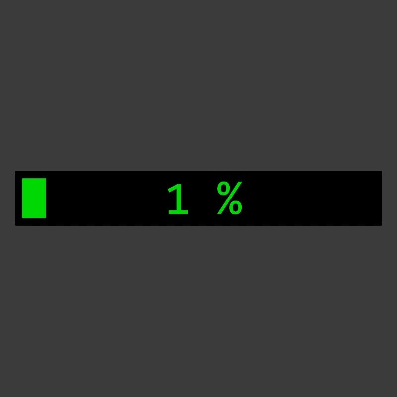 Rectangle loading bar Black Green 1%