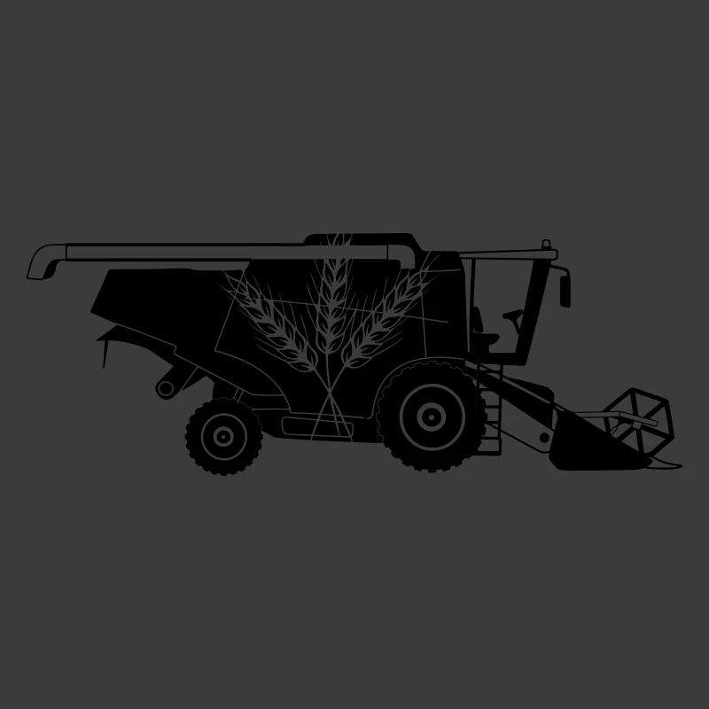 Moissonneuse-batteuse avec logo à trois tiges de grain