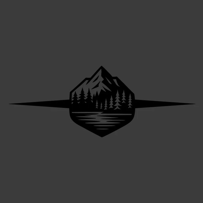 Mountains icon line
