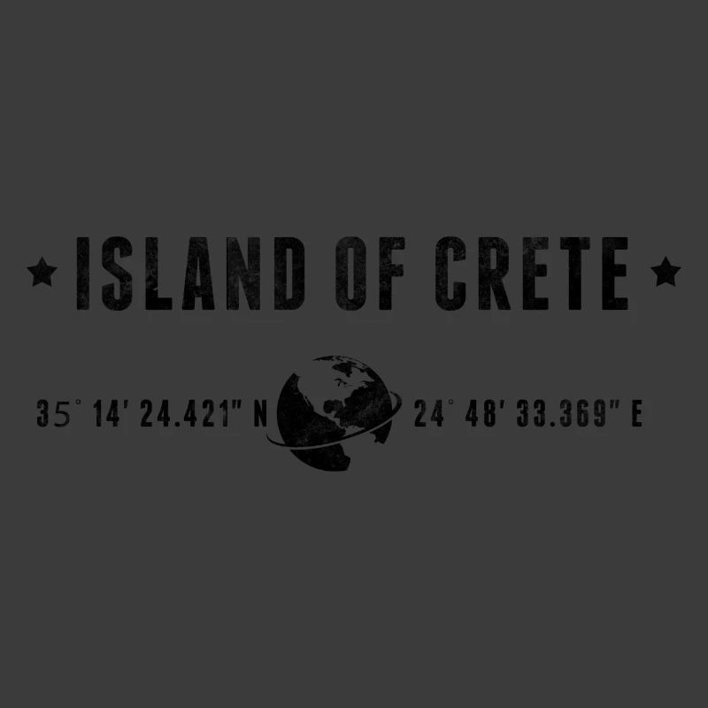Crete Stylized Geographical Coordinates