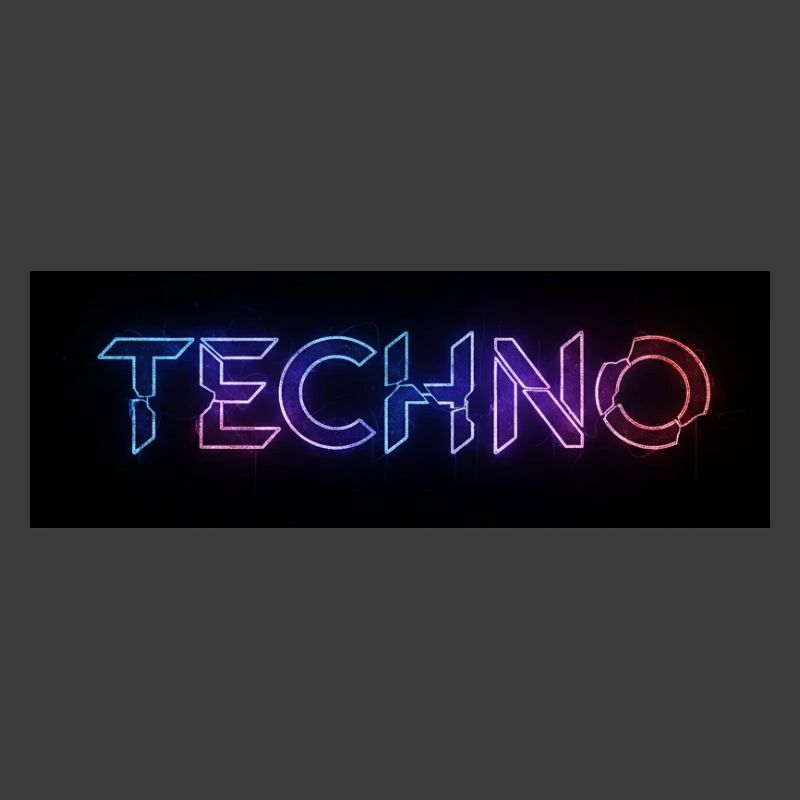 Techno Neon Glitch Text