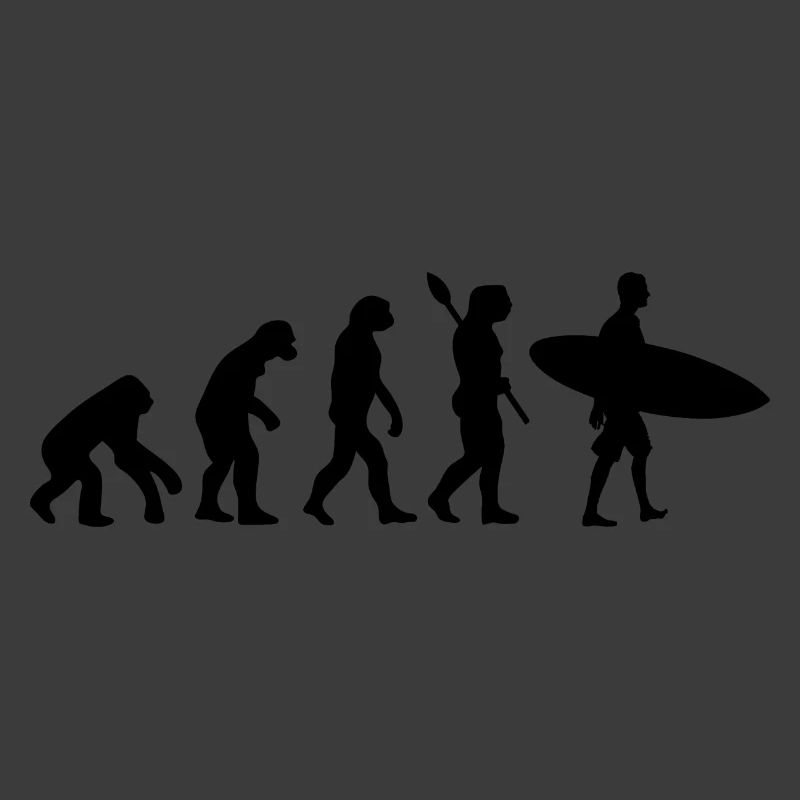 Surfer Funny Human Evolution