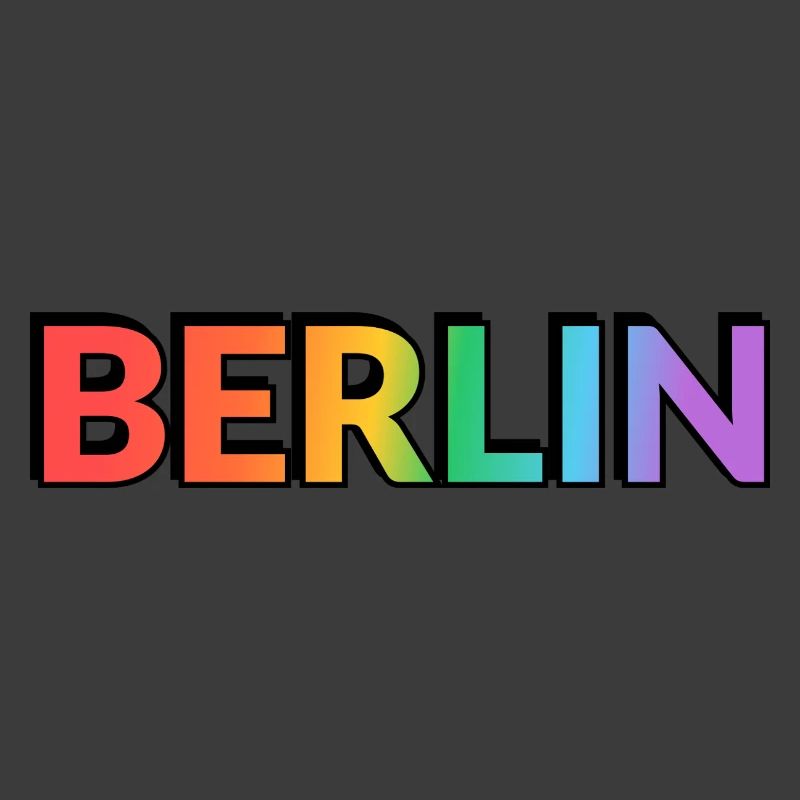Berlin Rainbow Gradient Letters LGBTQ