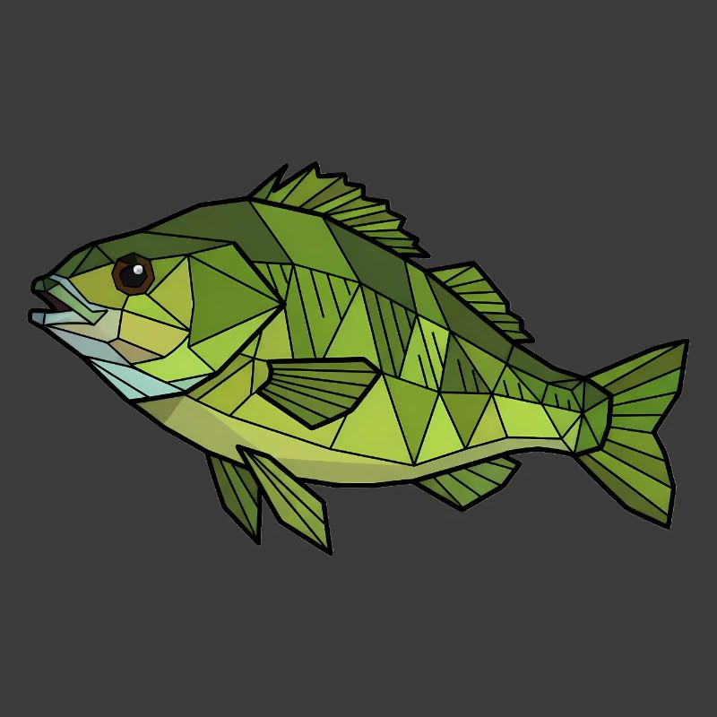 Geometrischer Flussbarsch Low Poly