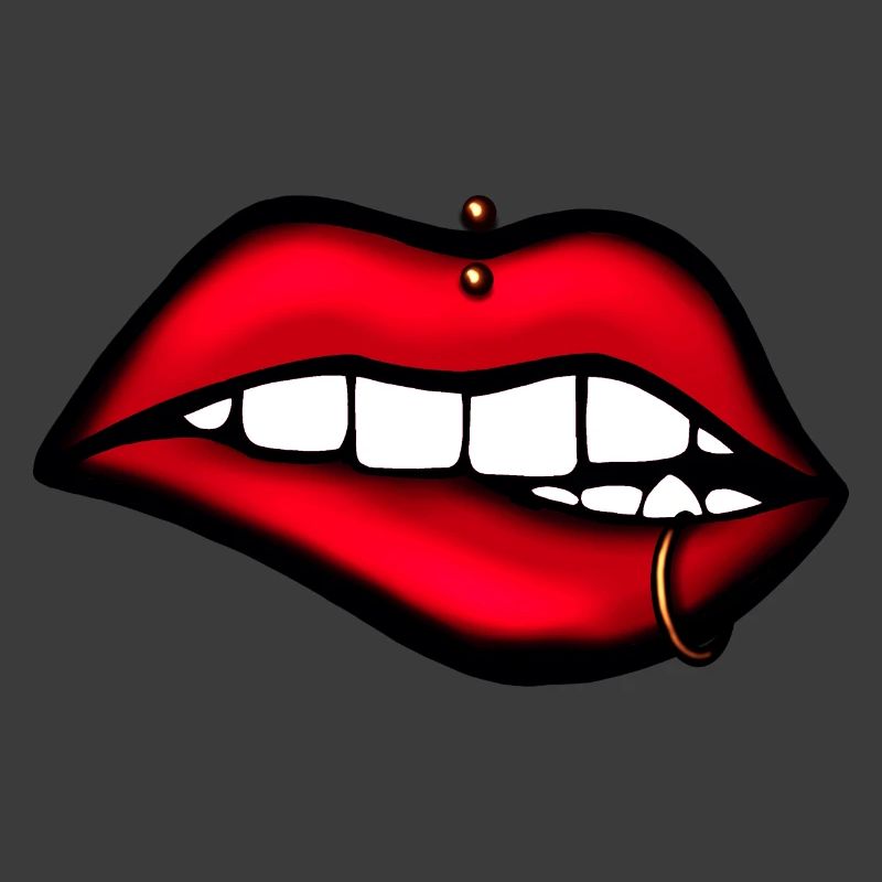 Lippen mit Piercing – Ästhetisches Design