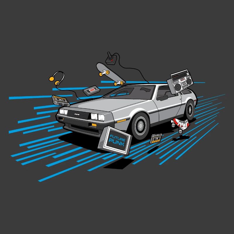 Delorean Oldtimer Youngtimer Retro Future bleu 80s