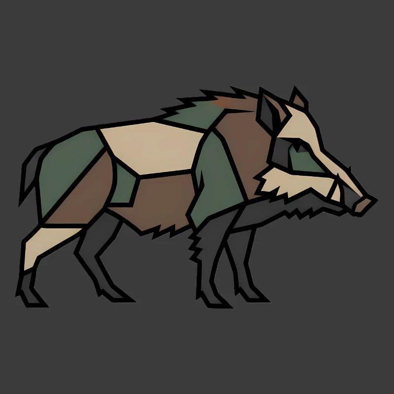 Geometrisches Wildschwein Low Poly