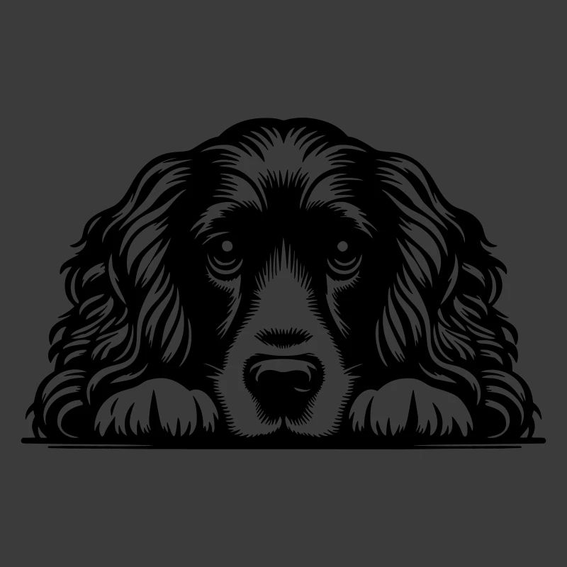 Cocker Spaniel Head with Paws