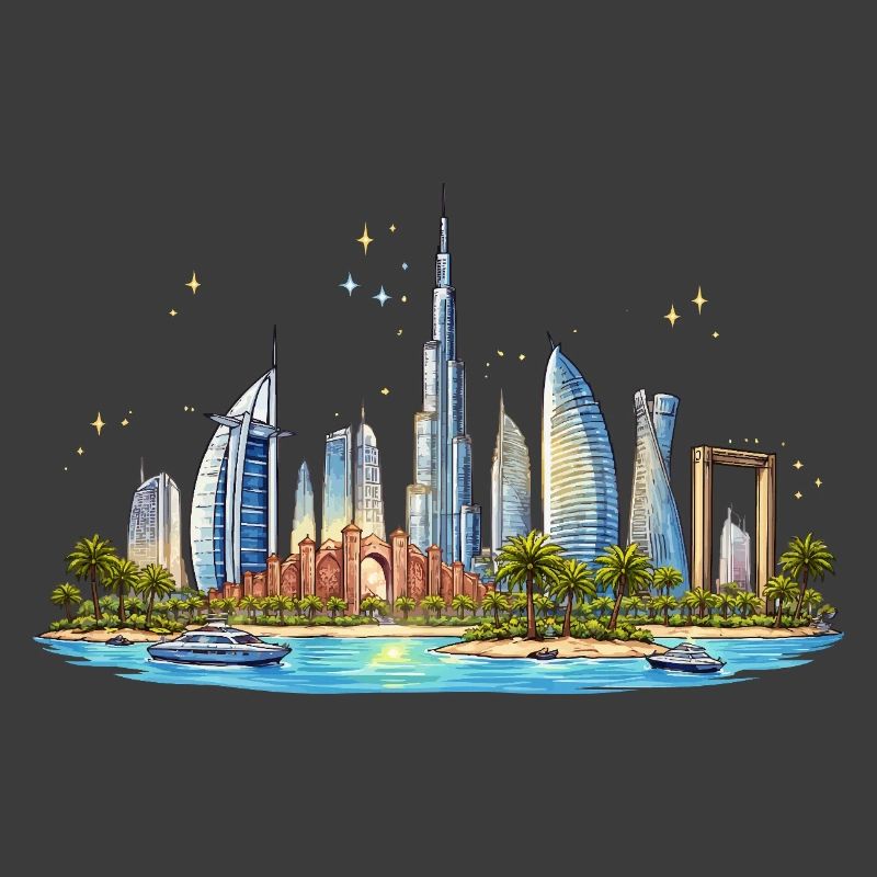 Dubai Skyline am Wasser