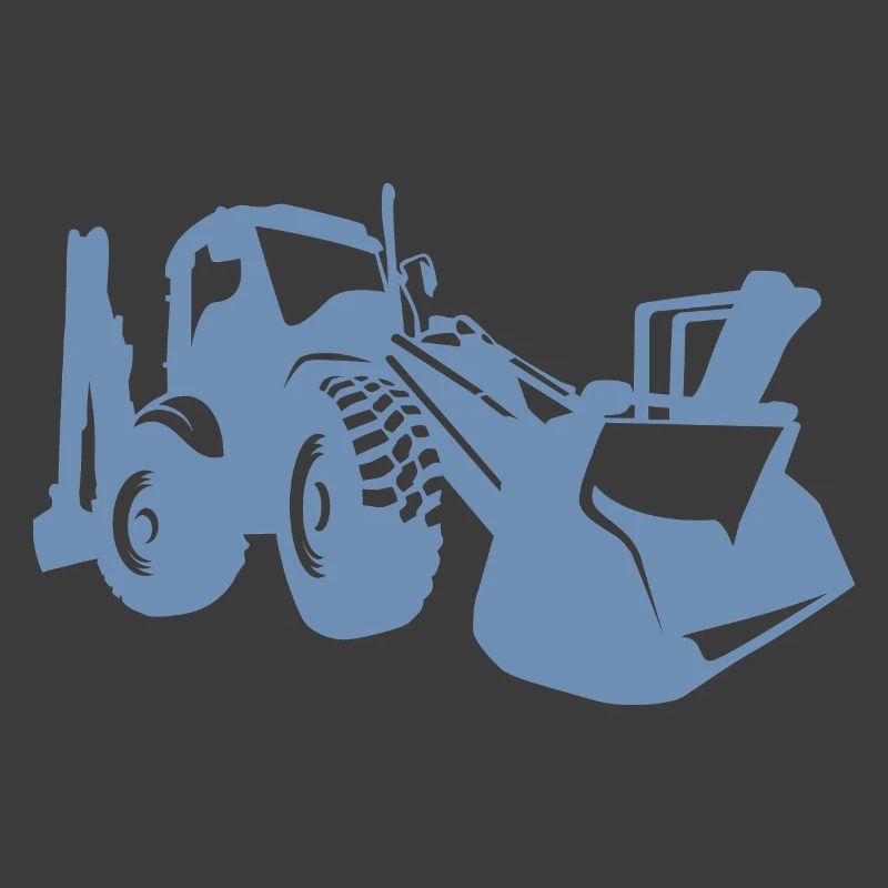 Excavator Wheel Loader Construction Equipment Operator Silhouette