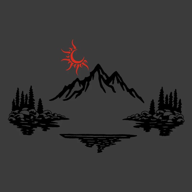 Schwarze Berglandschaft