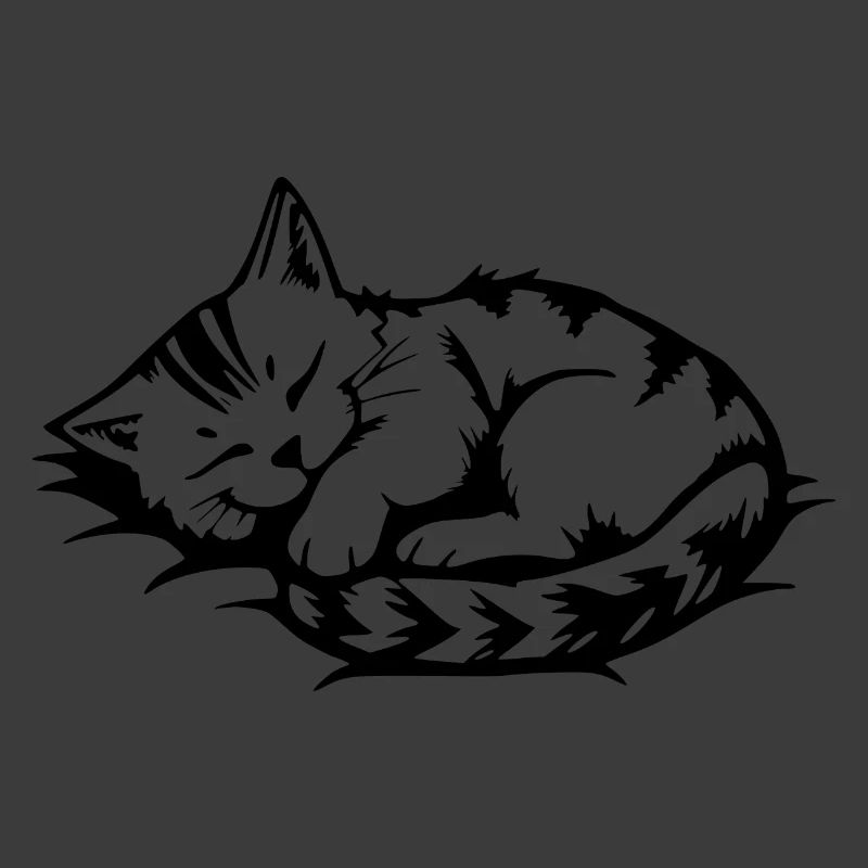 schlafende Katze schwarz