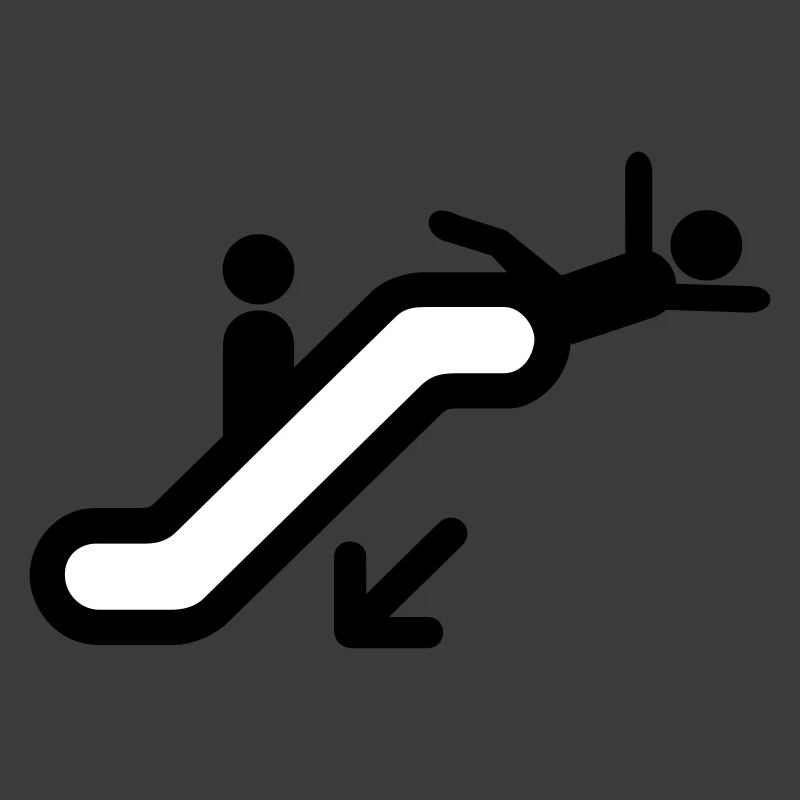 Escalator Cartoon Comic Gift Idea Wrong