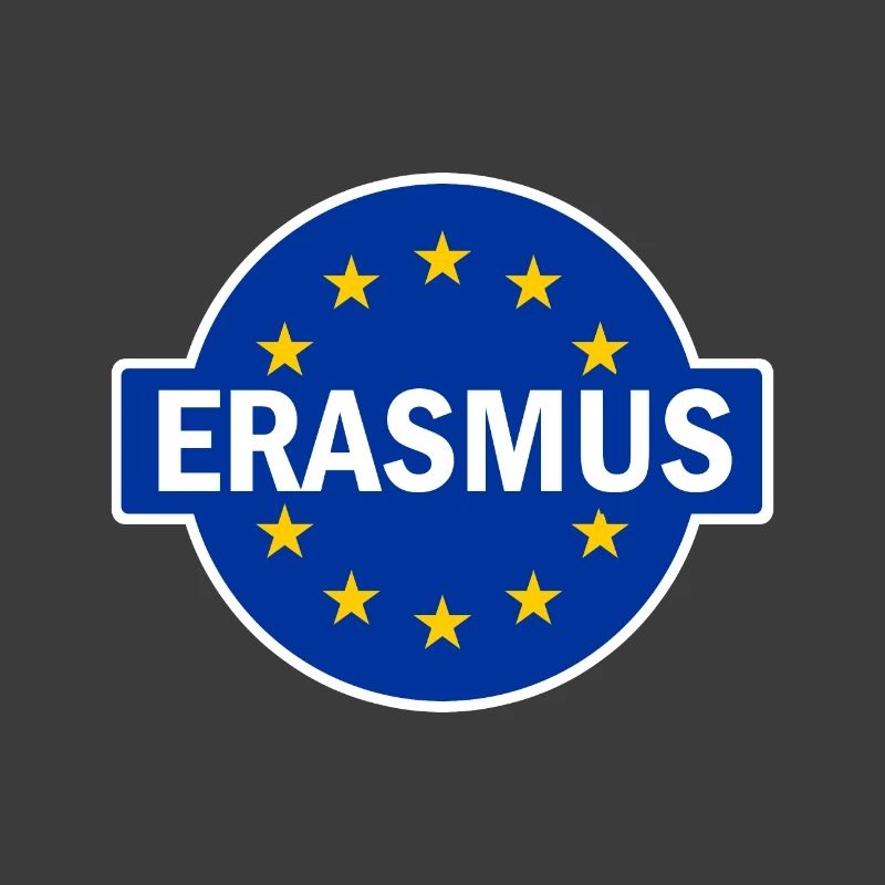Erasmus Design with EU Flag