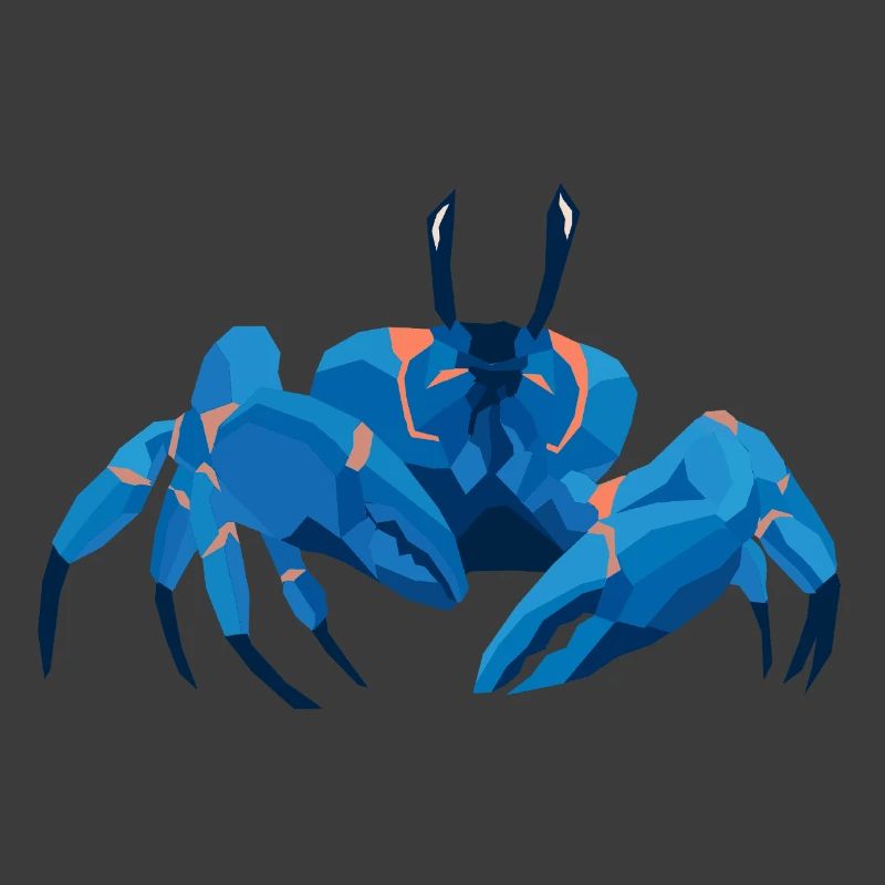Blaue Krabbe Polygonaler Stil