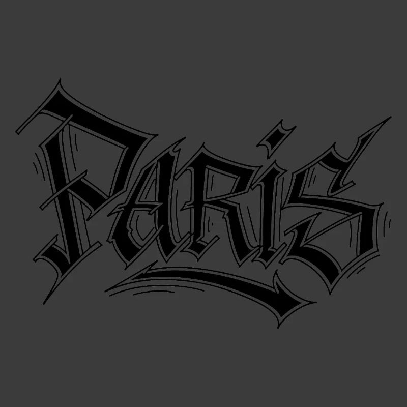 Graffiti-Style Schriftzug Paris