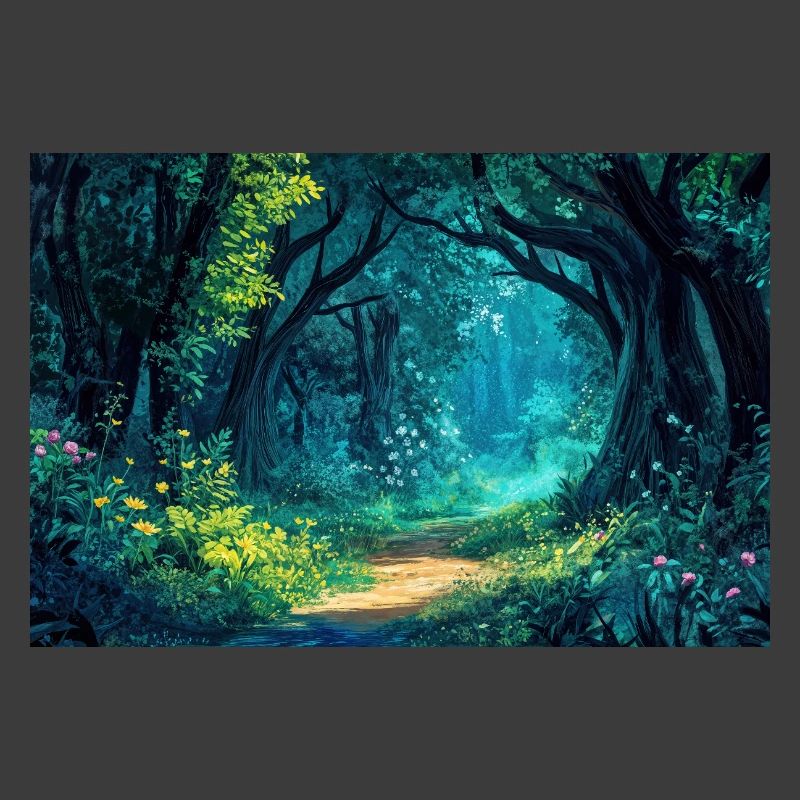 Illustration einer Waldlandschaft