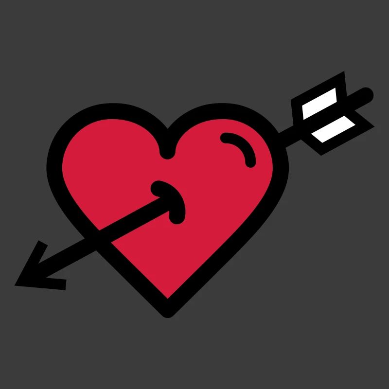 Le coeur dans la flèche de Cupidon est la Saint-Valentin