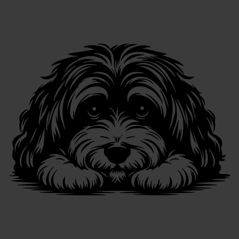 Havanese head with paws
