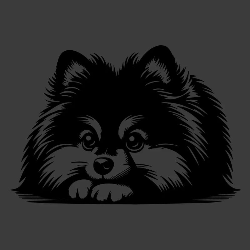Pomeranian Head with Paws