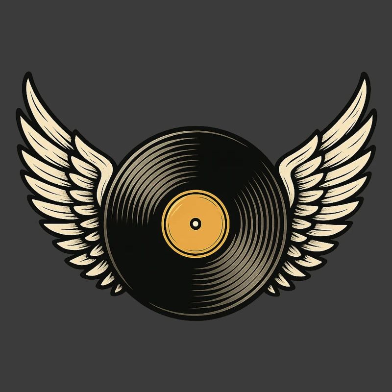 Disque vinyle avec piano à queue | Conception d’ailes en vinyle