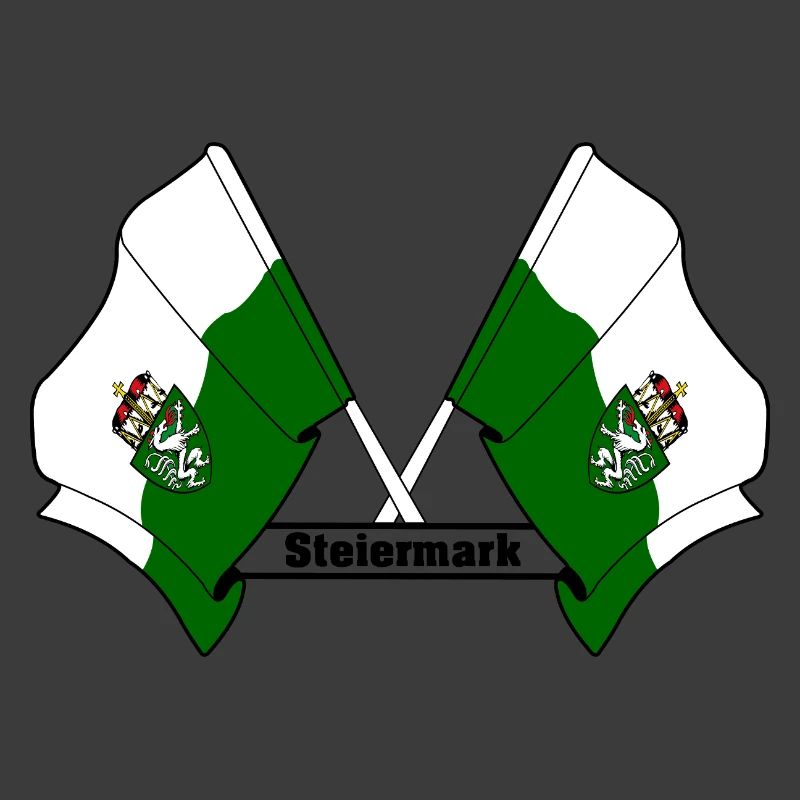 Steiermark-Flaggen mit Text