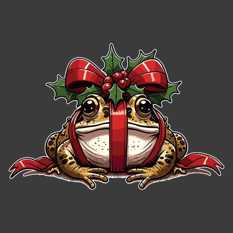 Mistle-Toad Funny Christmas Toad Frog