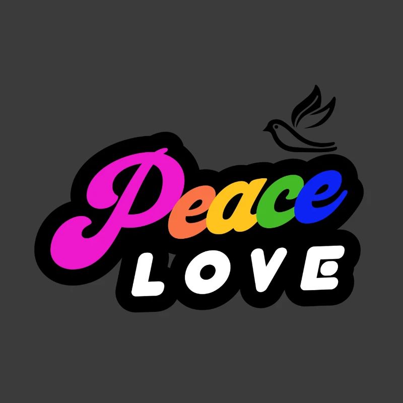 Peace Love Regenbogen Retro