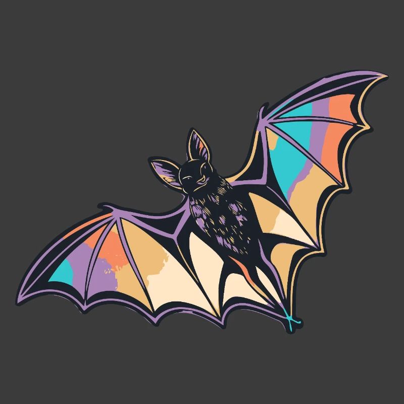 Stilisierte Regenbogenfledermaus