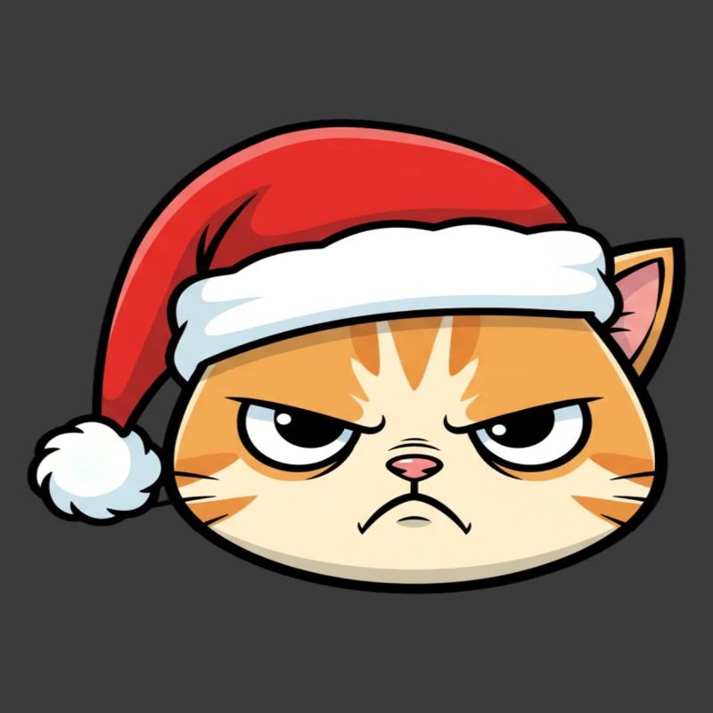 Genervte Katze mit Weihnachtsmütze
