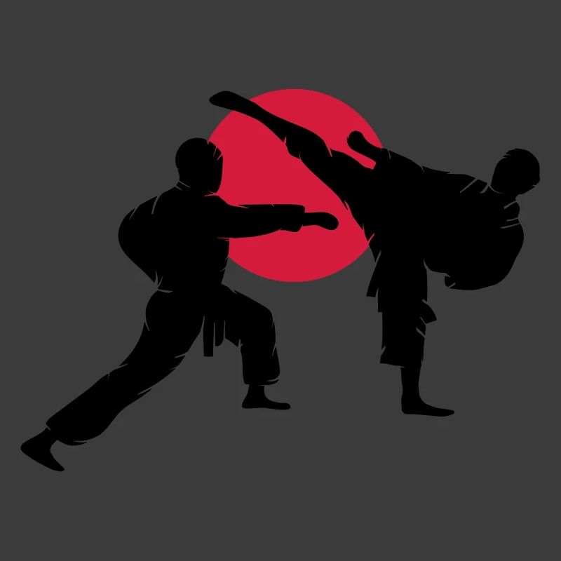 two karate fighter