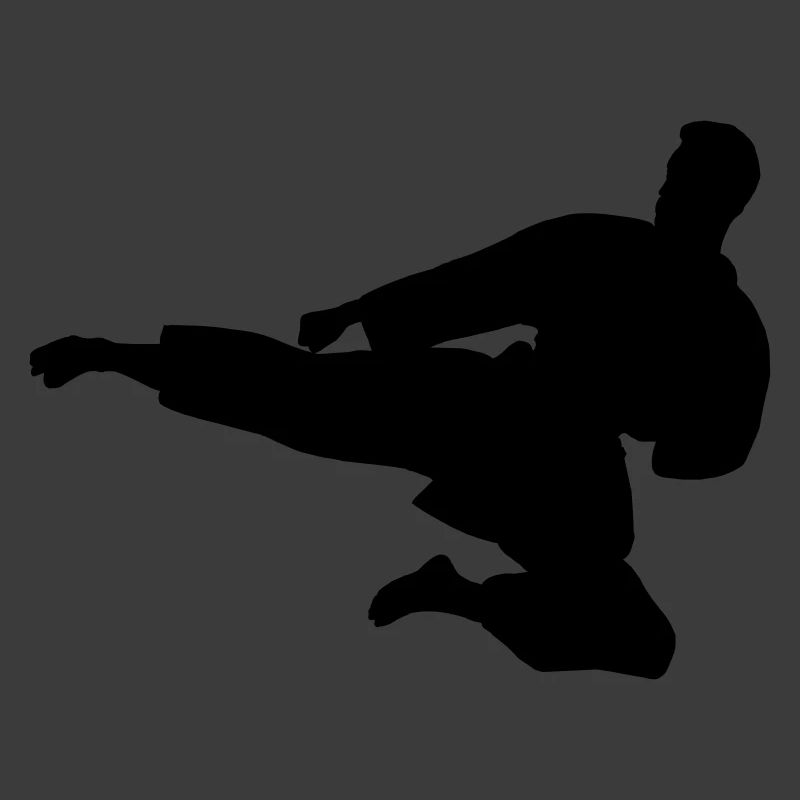 Karate oder Taekwondo sprangen seitwärts